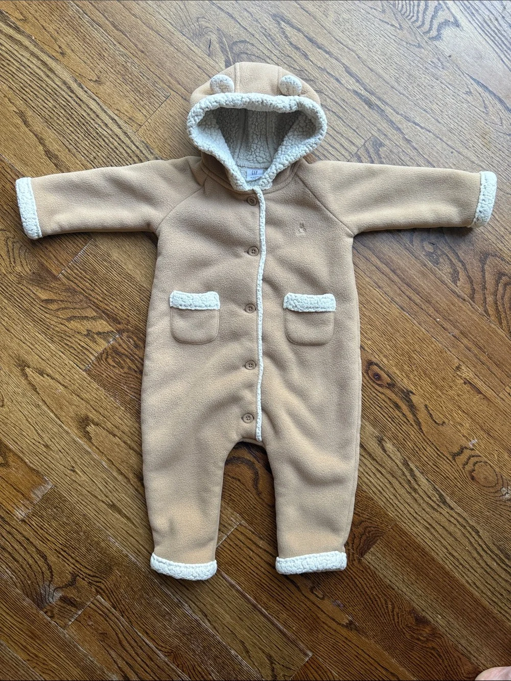BABY GAP 🧸Cozy Tan Sherpa-Lined Baby One-Piece